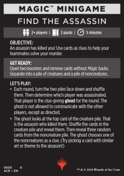 Magic Minigame: Find the Assassin - Universes Beyond: Assassin's Creed: Tokens (Tip Card) [TACR-G3]