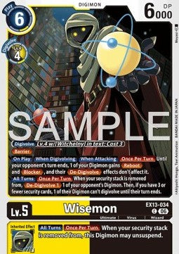 Wisemon (EX13-034) (V.1) - Chivalrous XIII (Common) [EX-13-034]