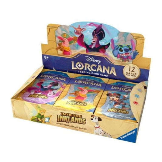 Disney Lorcana Into The Inklands Booster Box - Set 3 - Engels met 24 kleurrijke booster packs voor verzamelkaarten en kaartspel liefhebbers.